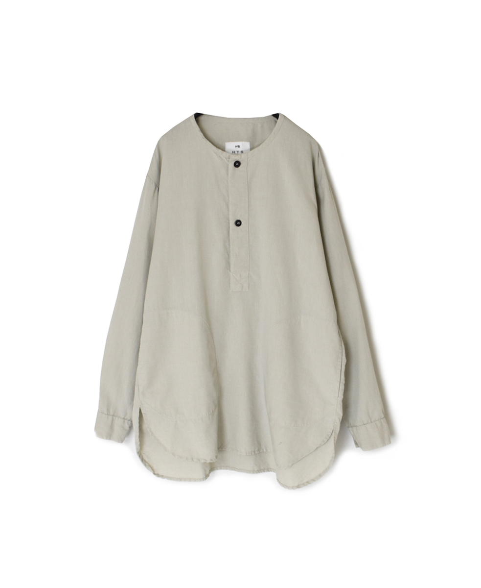 INHT2513CLD(シャツ) COTTON LINEN PLAIN OVERDYE HENRY NECK SHIRT