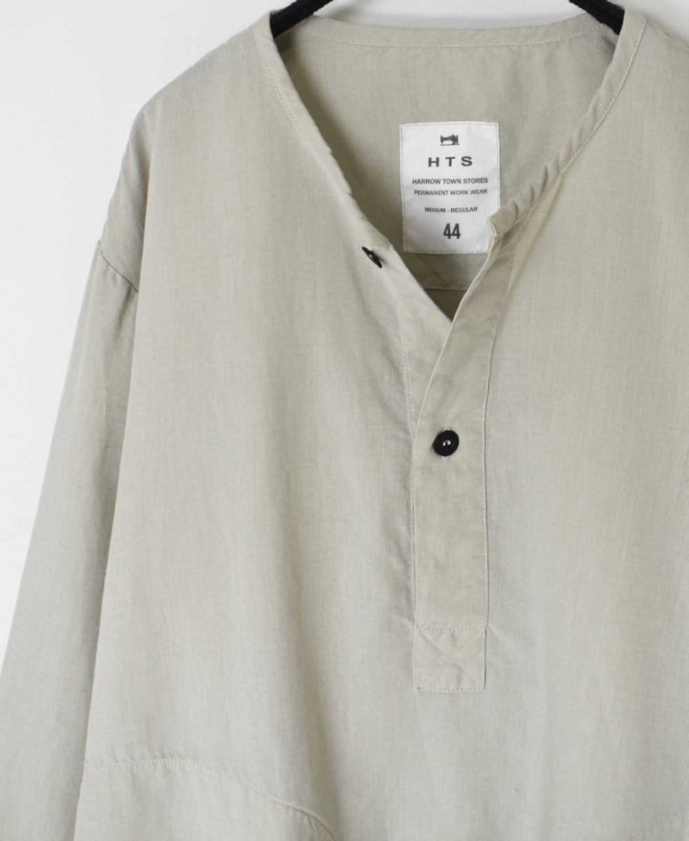 INHT2513CLD(シャツ) COTTON LINEN PLAIN OVERDYE HENRY NECK SHIRT