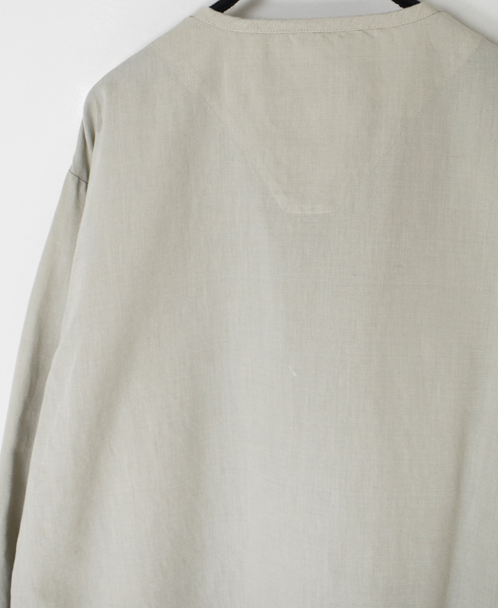 INHT2513CLD(シャツ) COTTON LINEN PLAIN OVERDYE HENRY NECK SHIRT