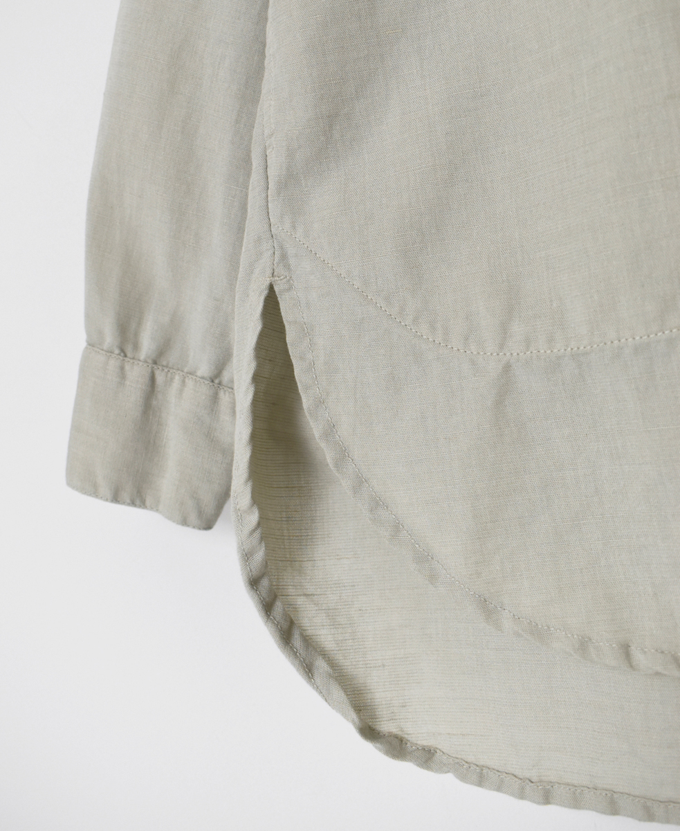 INHT2513CLD(シャツ) COTTON LINEN PLAIN OVERDYE HENRY NECK SHIRT