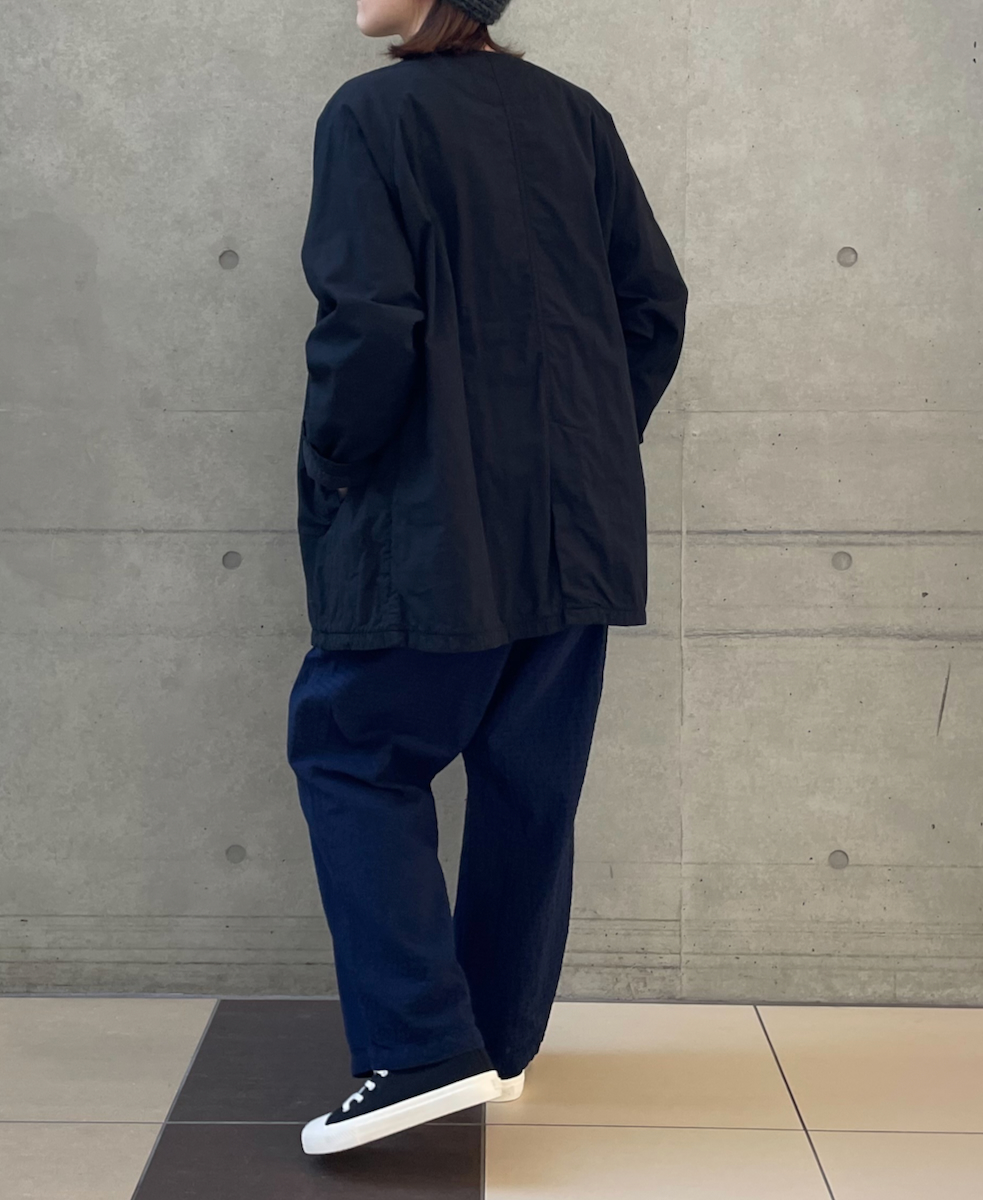 ●NMDS24631W(コート) 40s ORGANIC POPLIN RAGLAN SHORT COAT WITH VERTICAL STITCH