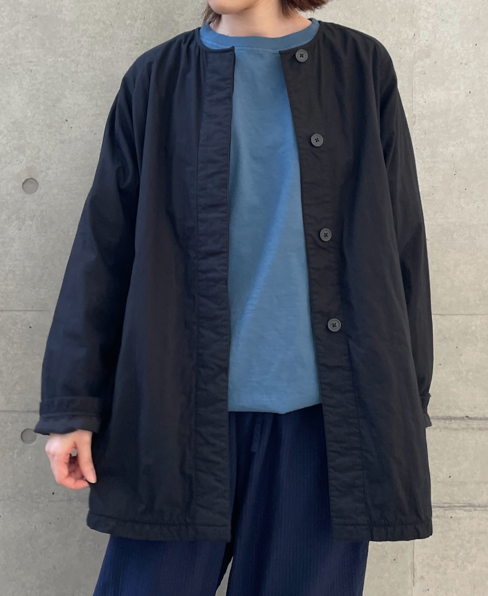 ●NMDS24631W(コート) 40s ORGANIC POPLIN RAGLAN SHORT COAT WITH VERTICAL STITCH