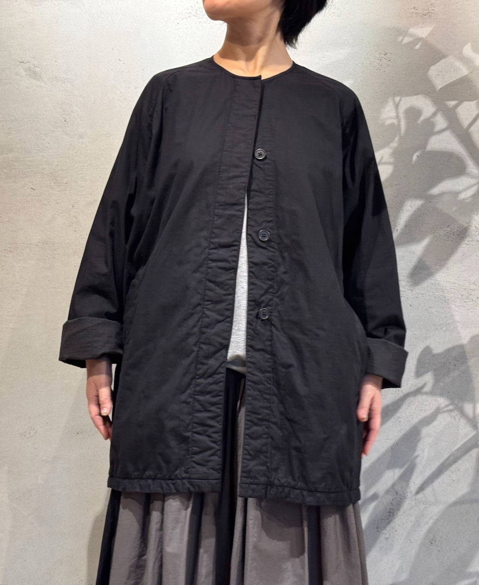 ●NMDS24631W(コート) 40s ORGANIC POPLIN RAGLAN SHORT COAT WITH VERTICAL STITCH