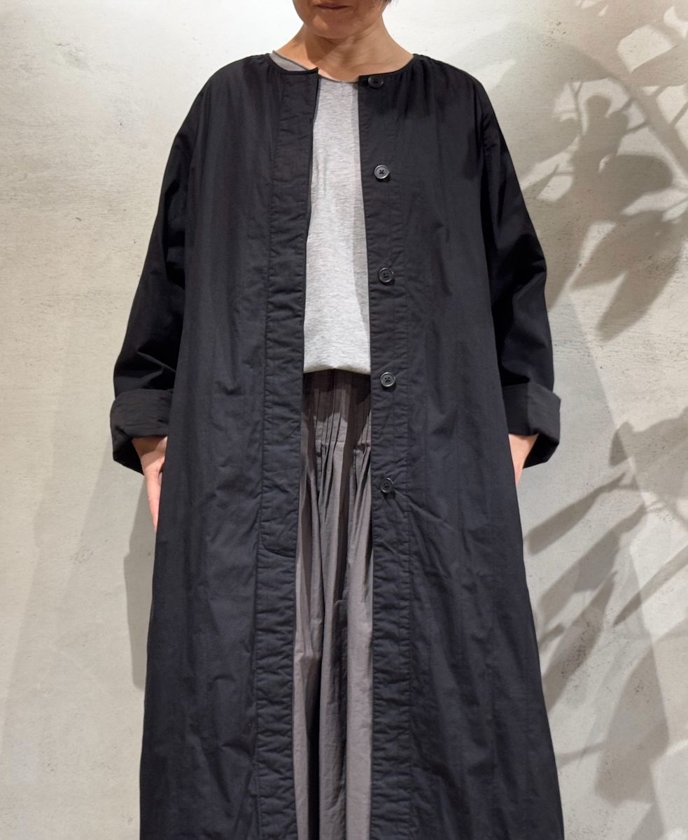 ●NMDS24632W(コート) 40s ORGANIC POPLIN RAGLAN COAT WITH VERTICAL STITCH