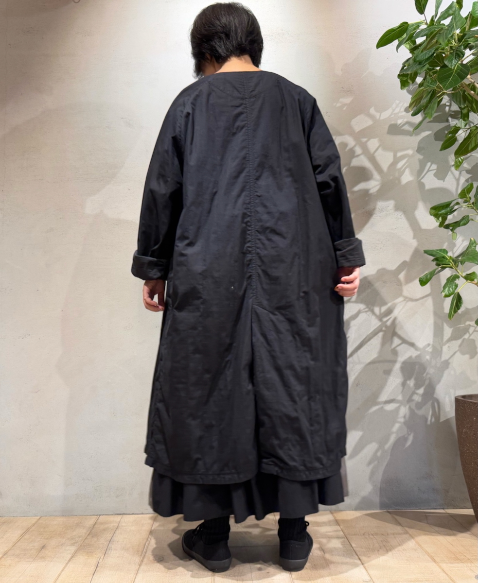 ●NMDS24632W(コート) 40s ORGANIC POPLIN RAGLAN COAT WITH VERTICAL STITCH