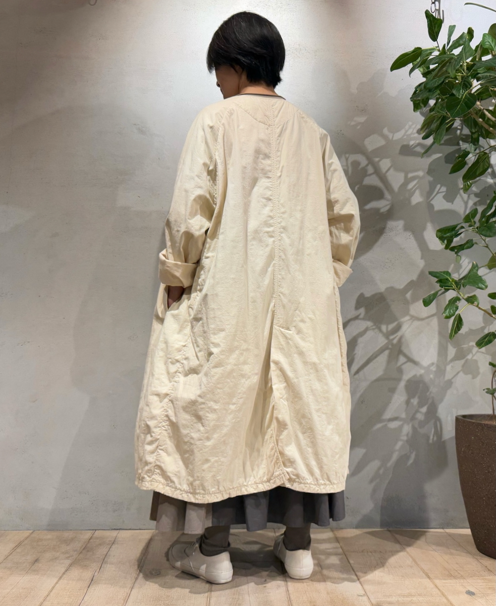 ●NMDS24632W(コート) 40s ORGANIC POPLIN RAGLAN COAT WITH VERTICAL STITCH