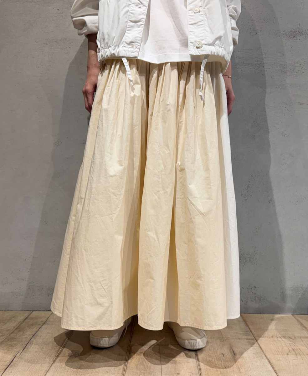 ●NMDS24642(スカート) 40s ORGANIC POPLIN(PATCHWORK) PINTUCK FLARED SKIRT WITH CRAZY PATCH WORK