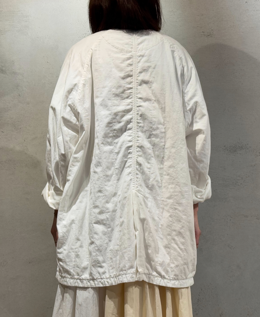 ●NMDS24631W(コート) 40s ORGANIC POPLIN RAGLAN SHORT COAT WITH VERTICAL STITCH