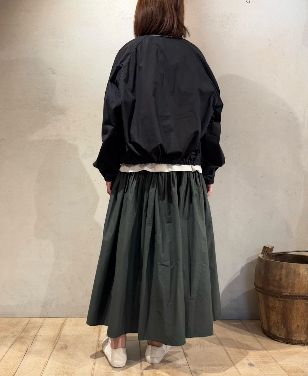 ●NMDS24641(スカート) 40s ORGANIC POPLIN(PATCHWORK) PINTUCK FLARED SKIRT WITH PATCH WORK