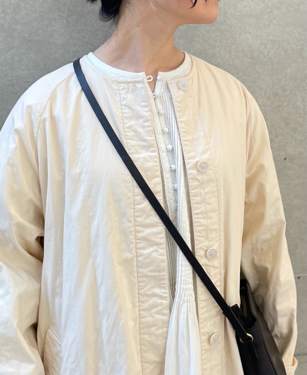 ●NMDS24632W(コート) 40s ORGANIC POPLIN RAGLAN COAT WITH VERTICAL STITCH