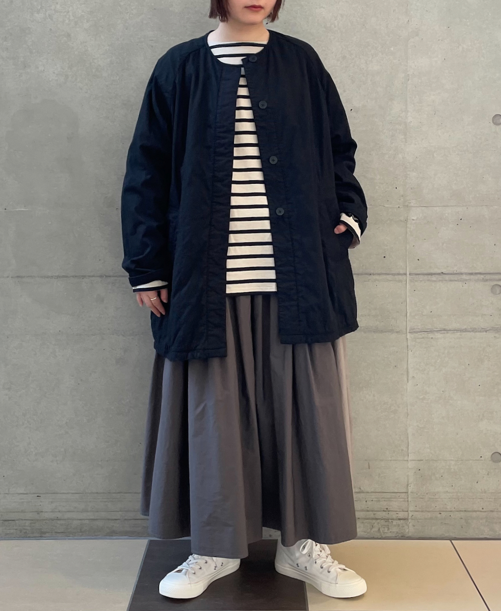 ●NMDS24631W(コート) 40s ORGANIC POPLIN RAGLAN SHORT COAT WITH VERTICAL STITCH