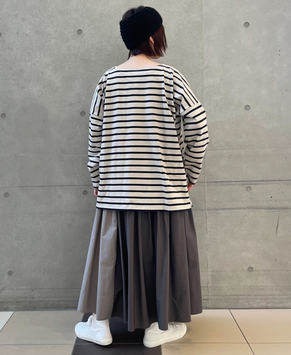 ●NMDS24642(スカート) 40s ORGANIC POPLIN(PATCHWORK) PINTUCK FLARED SKIRT WITH CRAZY PATCH WORK