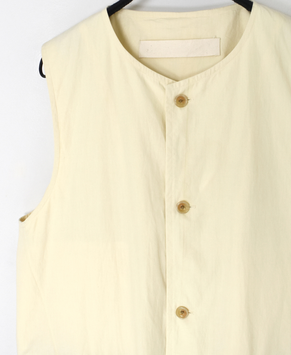 ●NVL2502CP(ベスト) 40s ORGANIC POPLIN NO COLLAR VEST