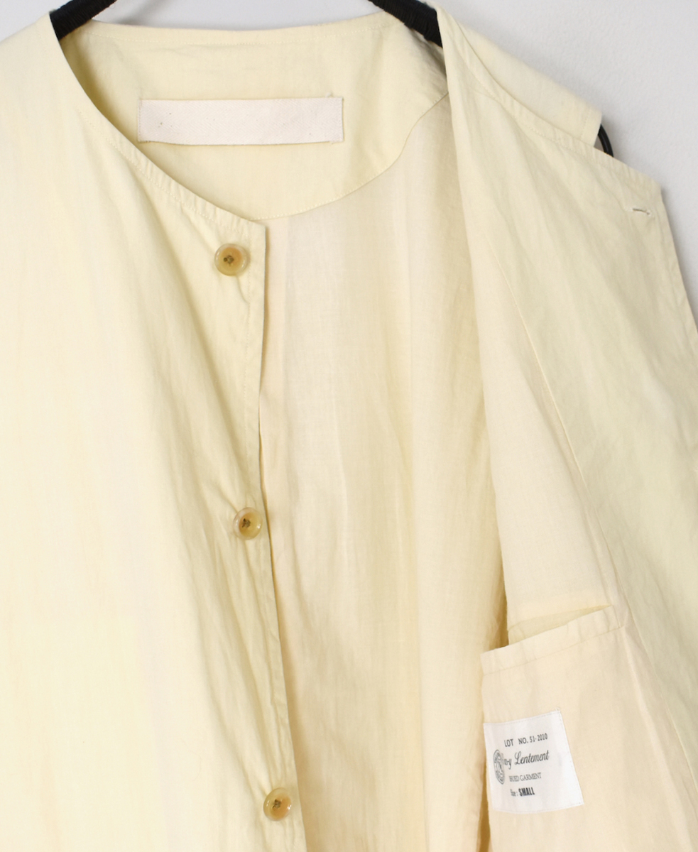 ●NVL2502CP(ベスト) 40s ORGANIC POPLIN NO COLLAR VEST