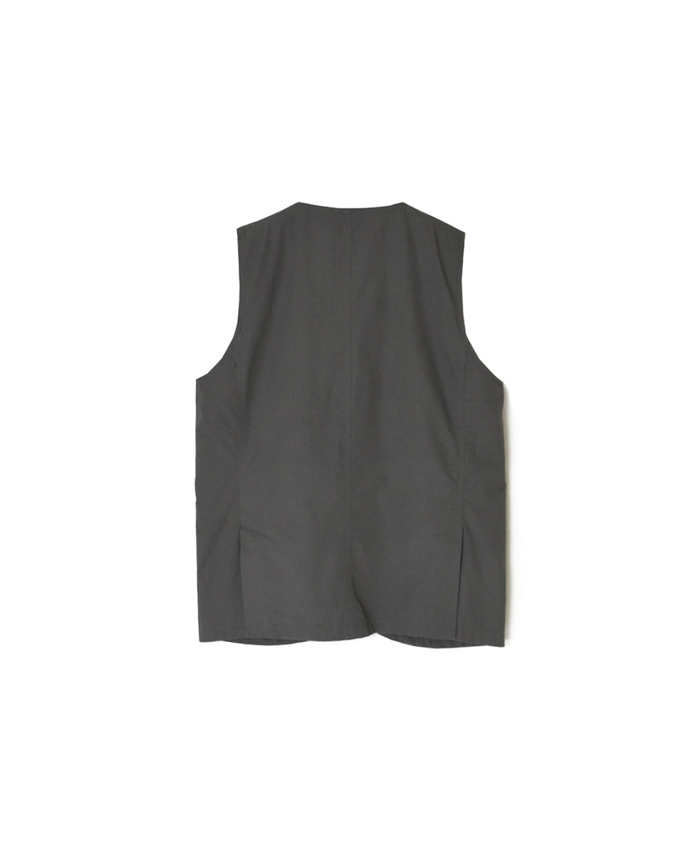 ●NVL2502CP(ベスト) 40s ORGANIC POPLIN NO COLLAR VEST