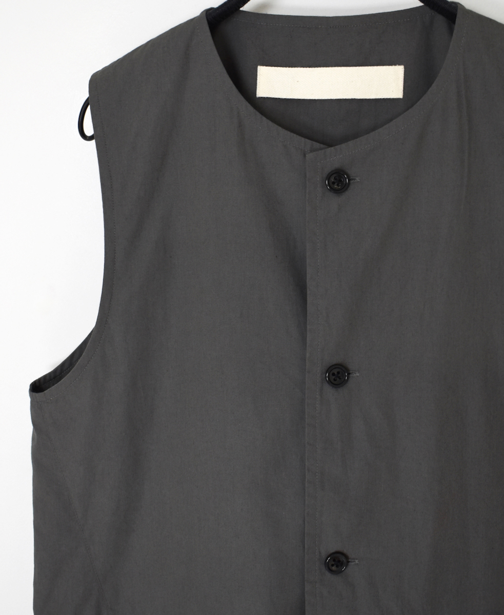 ●NVL2502CP(ベスト) 40s ORGANIC POPLIN NO COLLAR VEST