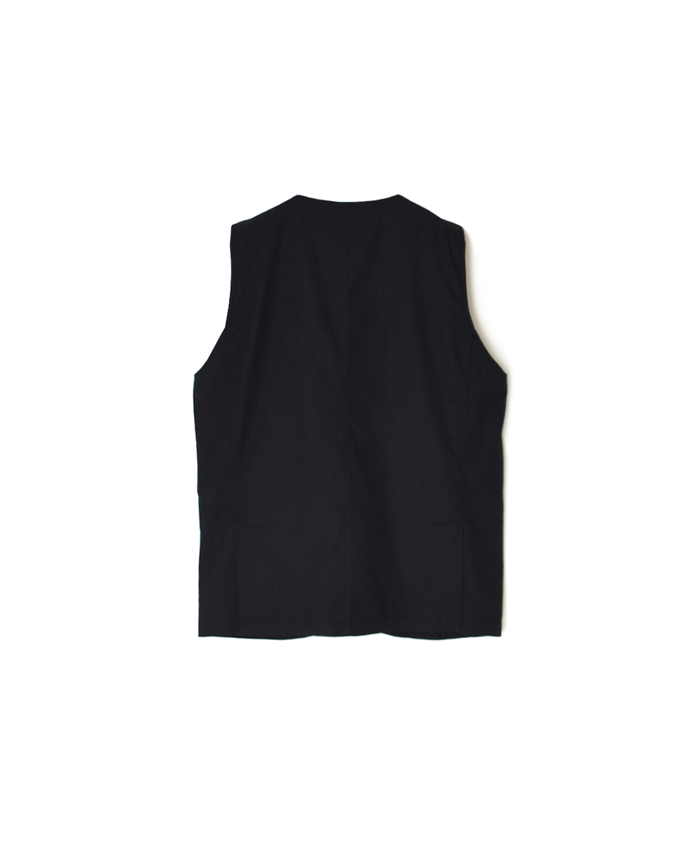 ●NVL2502CP(ベスト) 40s ORGANIC POPLIN NO COLLAR VEST