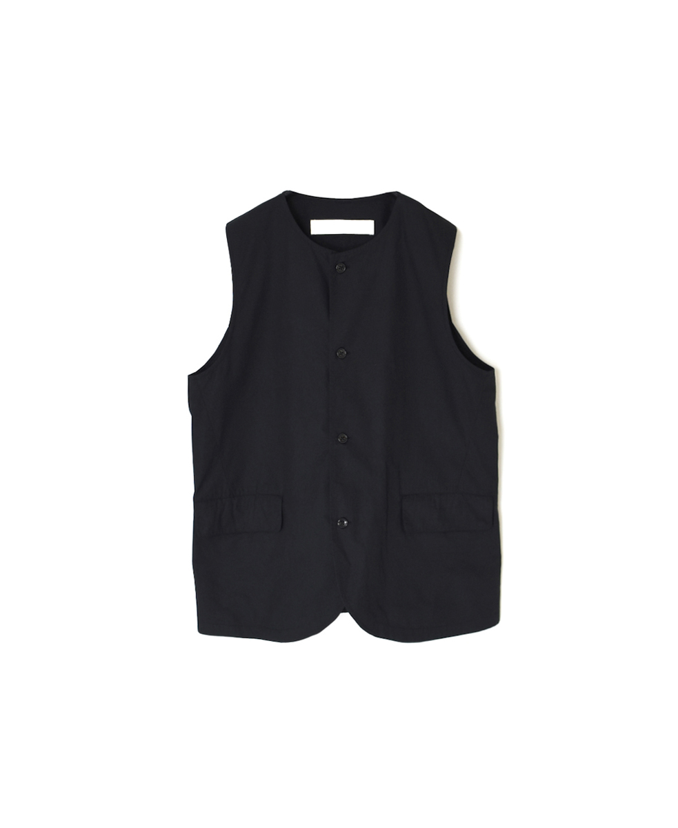 ●NVL2502CP(ベスト) 40s ORGANIC POPLIN NO COLLAR VEST