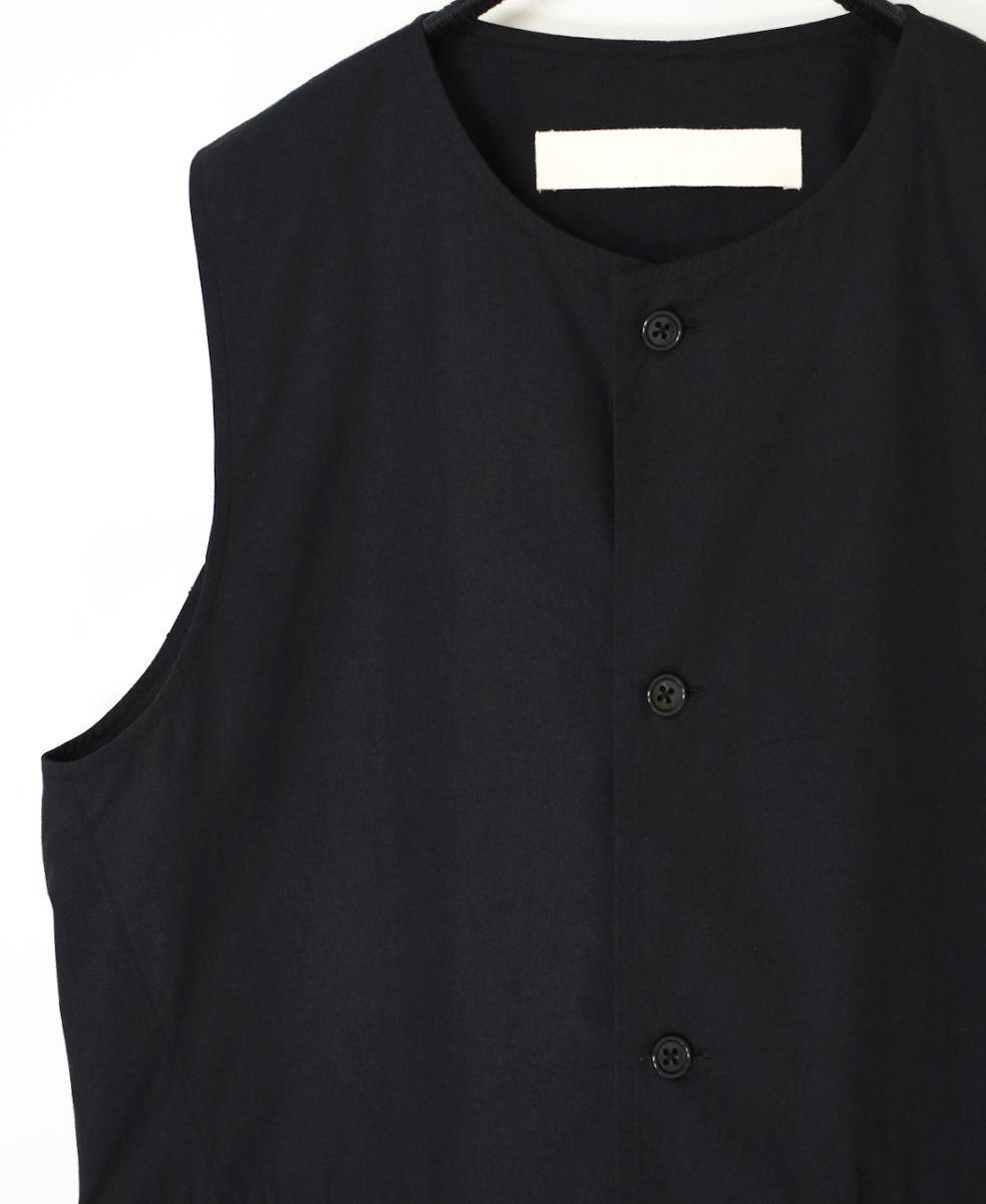 ●NVL2502CP(ベスト) 40s ORGANIC POPLIN NO COLLAR VEST