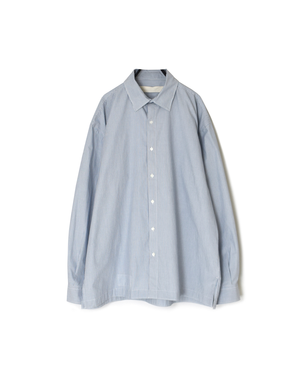 ●NVL2411(シャツ) POPLIN STRIPE REGULAR COLLAR L/SL SHIRT