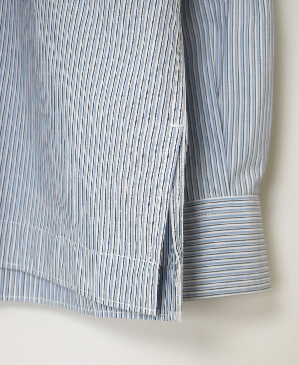 ●NVL2411(シャツ) POPLIN STRIPE REGULAR COLLAR L/SL SHIRT