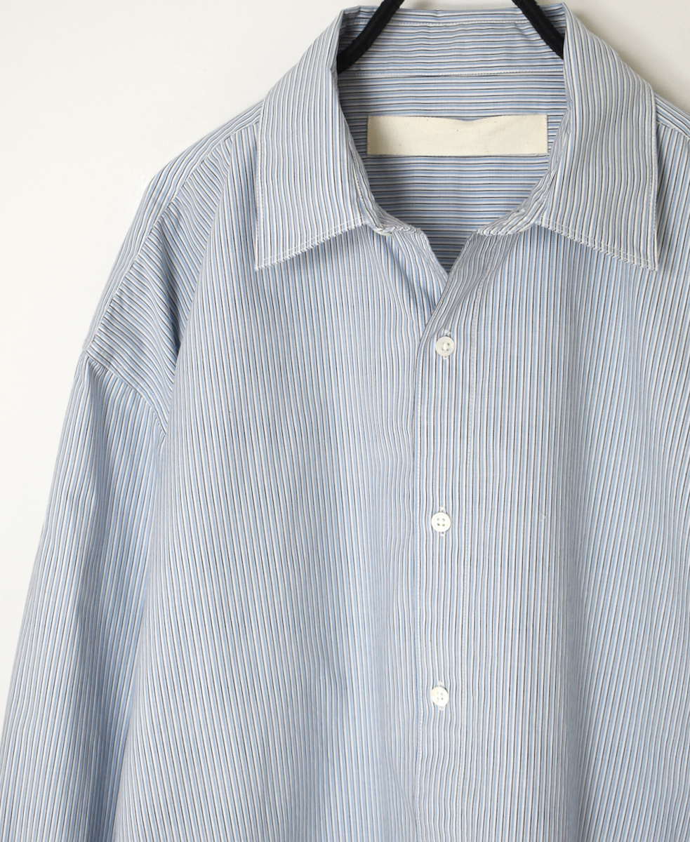 ●NVL2411(シャツ) POPLIN STRIPE REGULAR COLLAR L/SL SHIRT