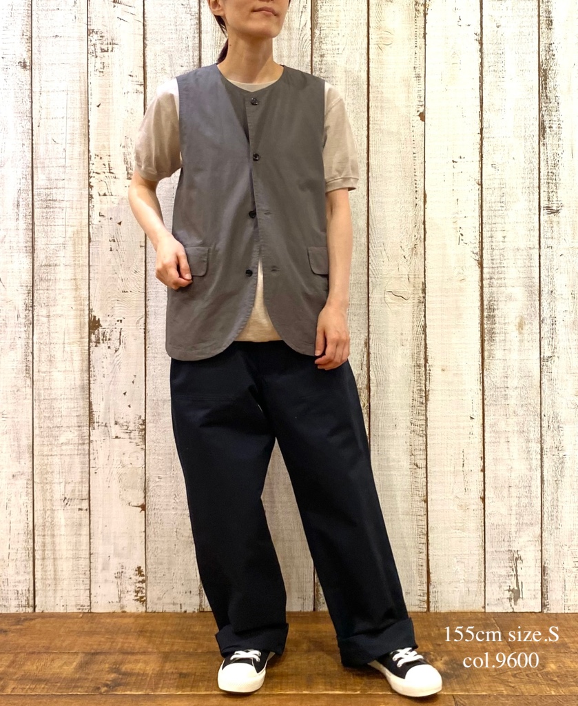 ●NVL2502CP(ベスト) 40s ORGANIC POPLIN NO COLLAR VEST