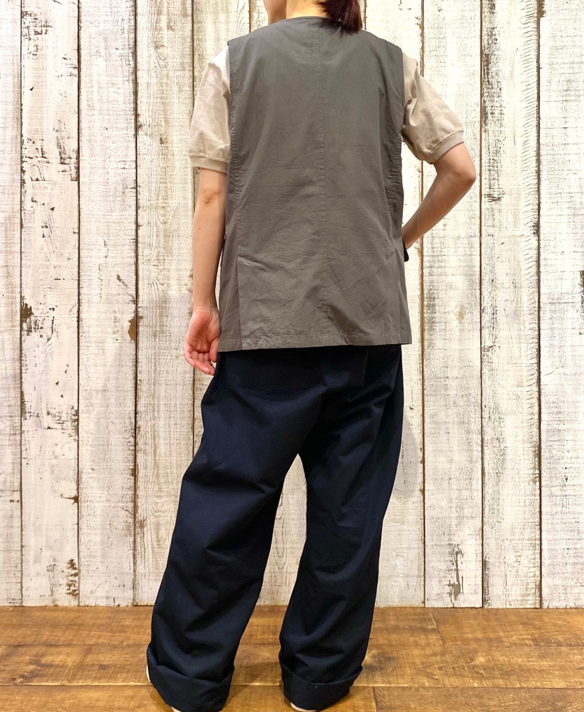 ●NVL2502CP(ベスト) 40s ORGANIC POPLIN NO COLLAR VEST