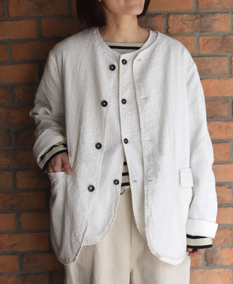 ●NVL2511SPD(ジャケット) SEERSUCKER PLAIN OVERDYE SIDE VENTS NO COLLAR JACKET