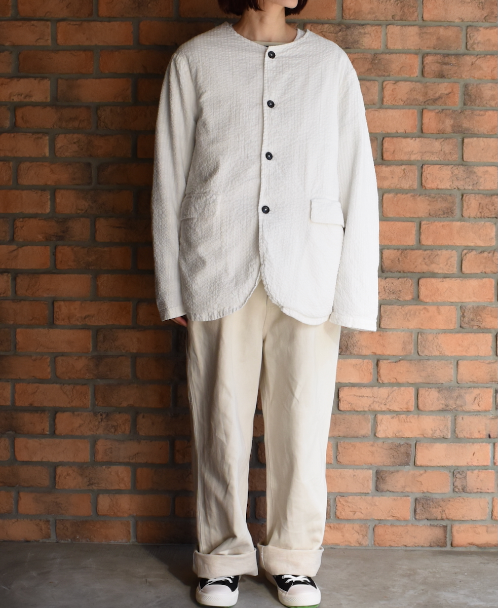 ●NVL2511SPD(ジャケット) SEERSUCKER PLAIN OVERDYE SIDE VENTS NO COLLAR JACKET