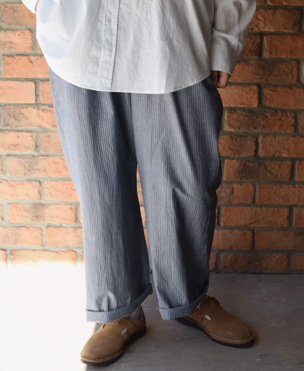 ●NVL2523(パンツ) POPLIN STRIPE EASY PANTS