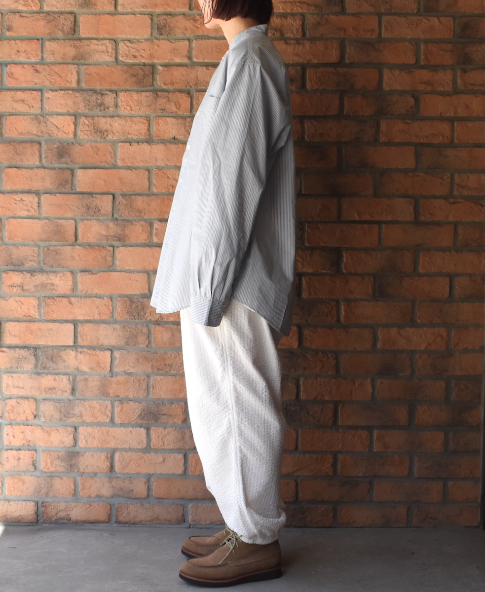 ●NVL2531(シャツ) 60s ORGANIC CAMBRIC BANDED COLLAR L/SL OVERSIZED SHIRTS