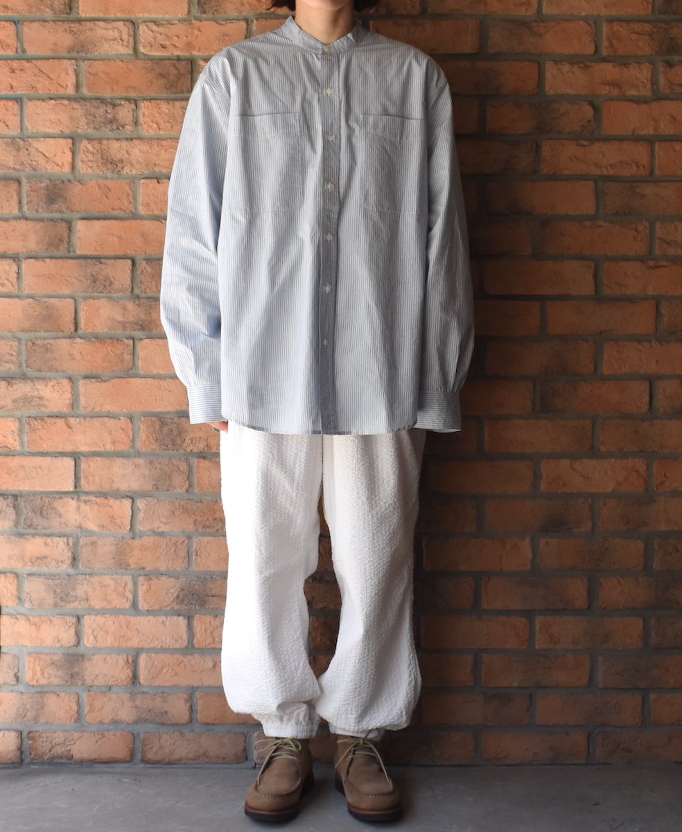 ●NVL2531(シャツ) 60s ORGANIC CAMBRIC BANDED COLLAR L/SL OVERSIZED SHIRTS