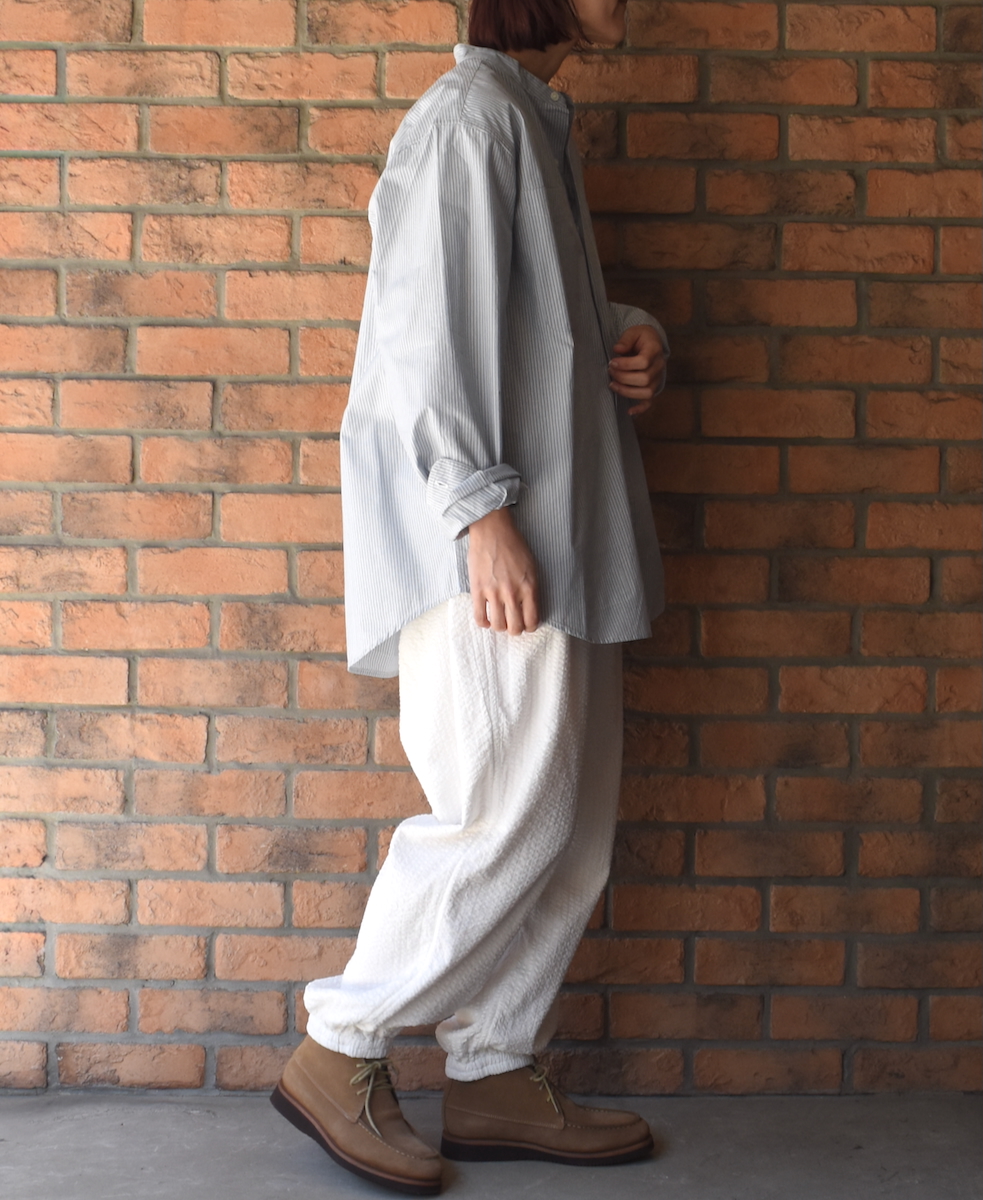 ●NVL2531(シャツ) 60s ORGANIC CAMBRIC BANDED COLLAR L/SL OVERSIZED SHIRTS