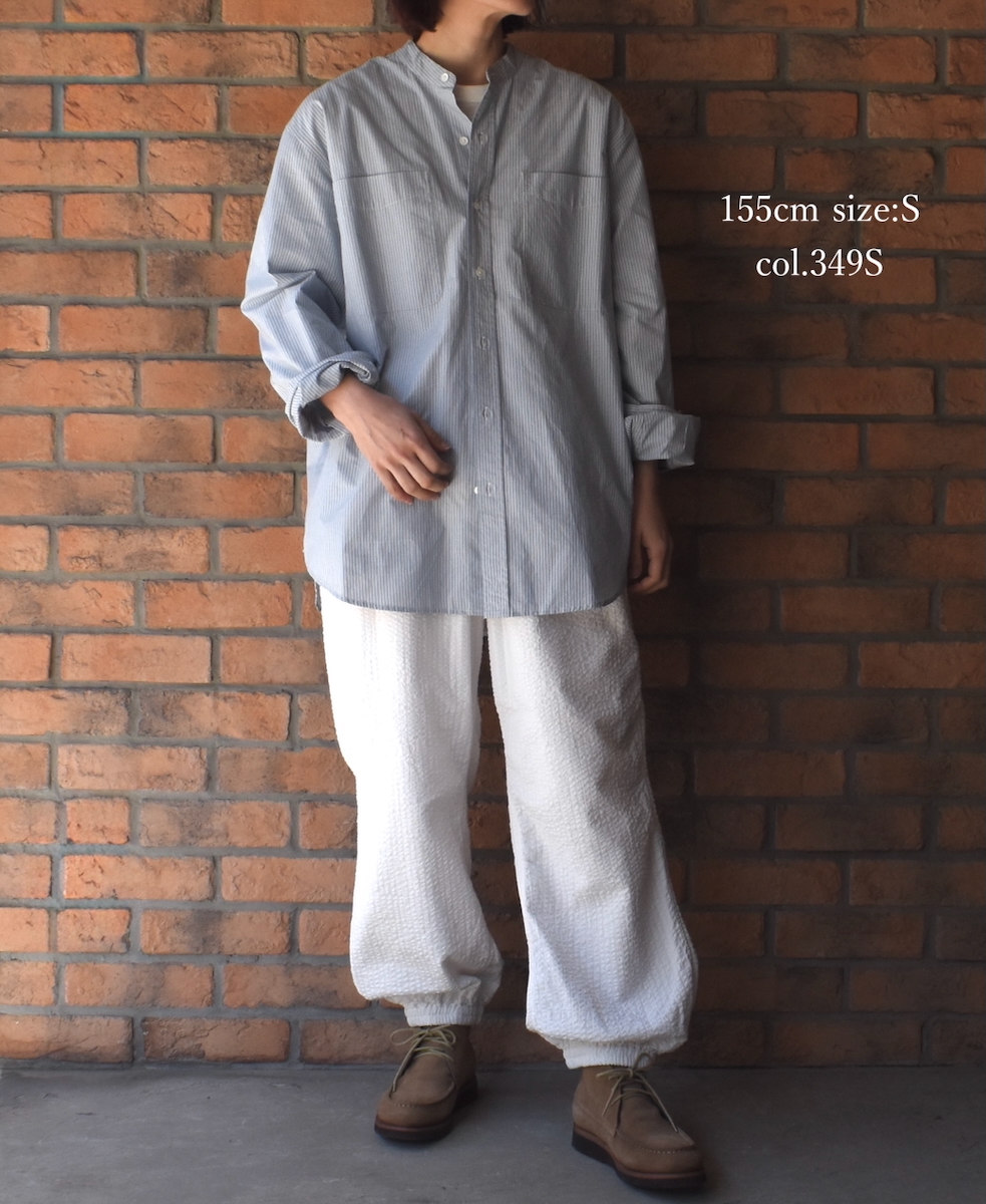 ●NVL2531(シャツ) 60s ORGANIC CAMBRIC BANDED COLLAR L/SL OVERSIZED SHIRTS