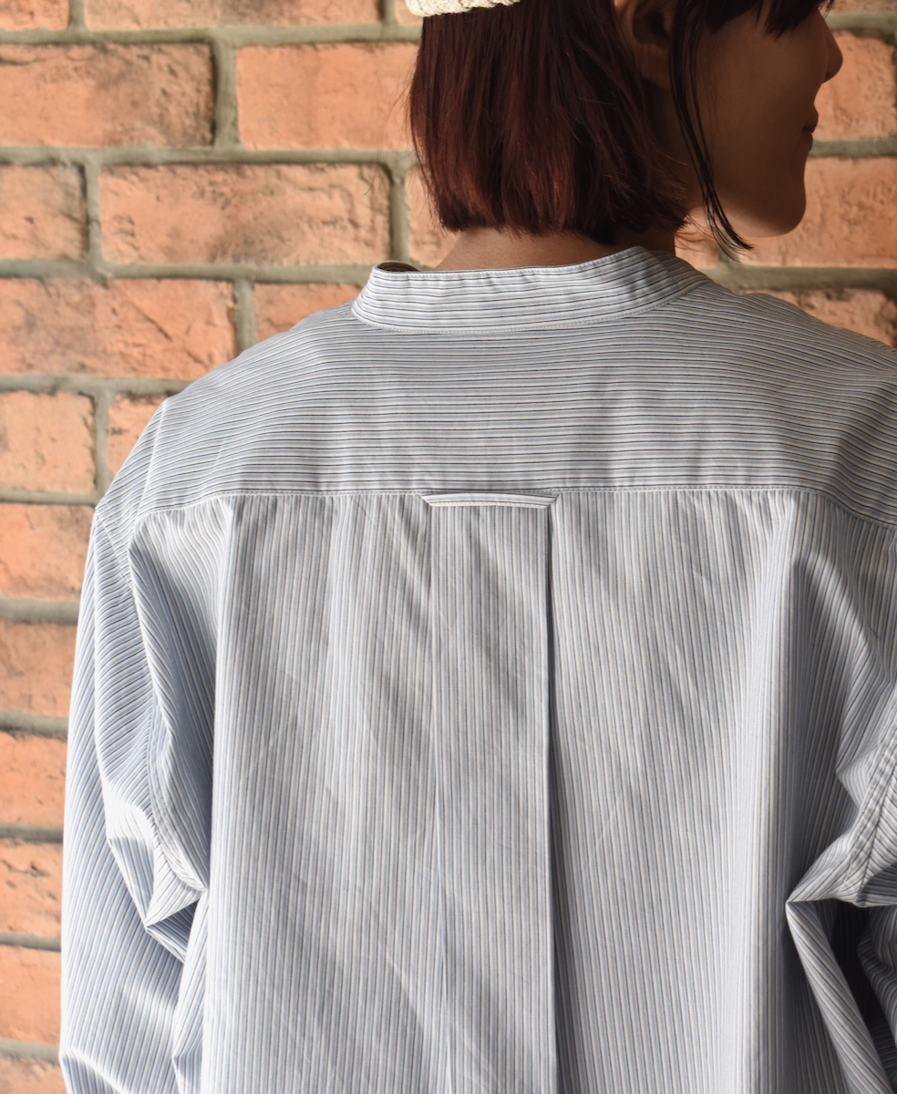 ●NVL2531(シャツ) 60s ORGANIC CAMBRIC BANDED COLLAR L/SL OVERSIZED SHIRTS