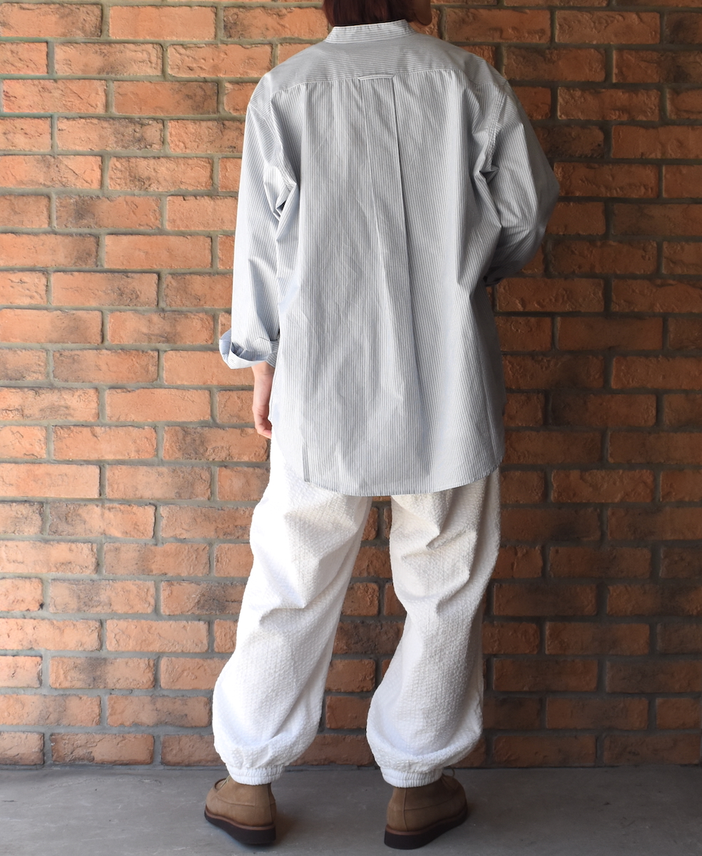 ●NVL2531(シャツ) 60s ORGANIC CAMBRIC BANDED COLLAR L/SL OVERSIZED SHIRTS