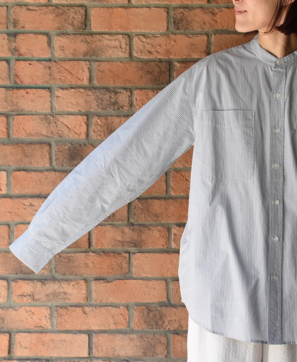 ●NVL2531(シャツ) 60s ORGANIC CAMBRIC BANDED COLLAR L/SL OVERSIZED SHIRTS