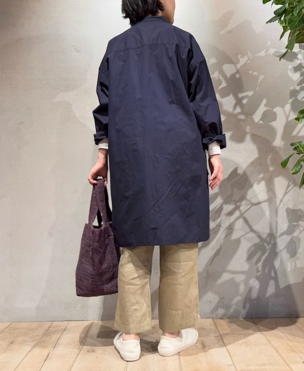 ●NMDS25204(チュニック) 60s ORGANIC CAMBRIC BANDED COLLAR EMB SHIRT TUNIC