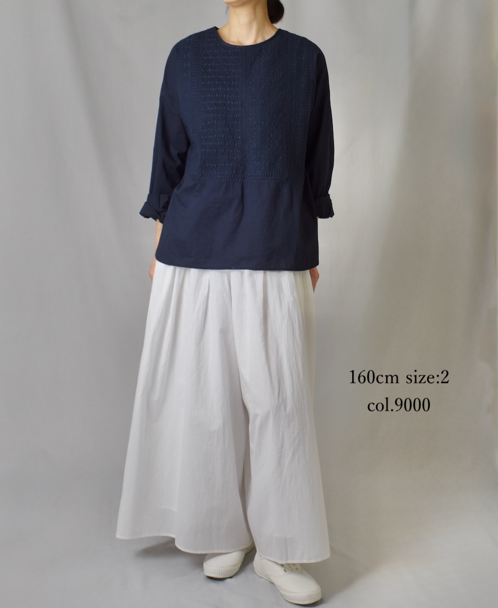 ●NMDS25205(キュロット) 60s ORGANIC CAMBRIC GATHERED CULOTTES