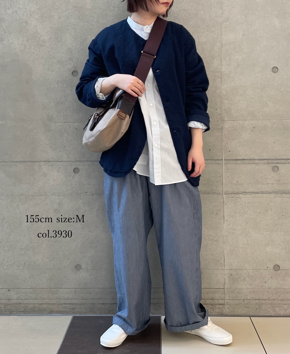 ●NVL2511SPD(ジャケット) SEERSUCKER PLAIN OVERDYE SIDE VENTS NO COLLAR JACKET