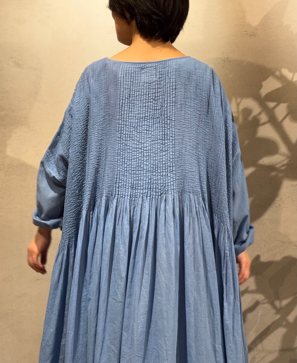 NMDS25212D(ワンピース) 80s ORGANIC STRIPE(OVERDYE) MINI PINTUCK PULLOVER DRESS