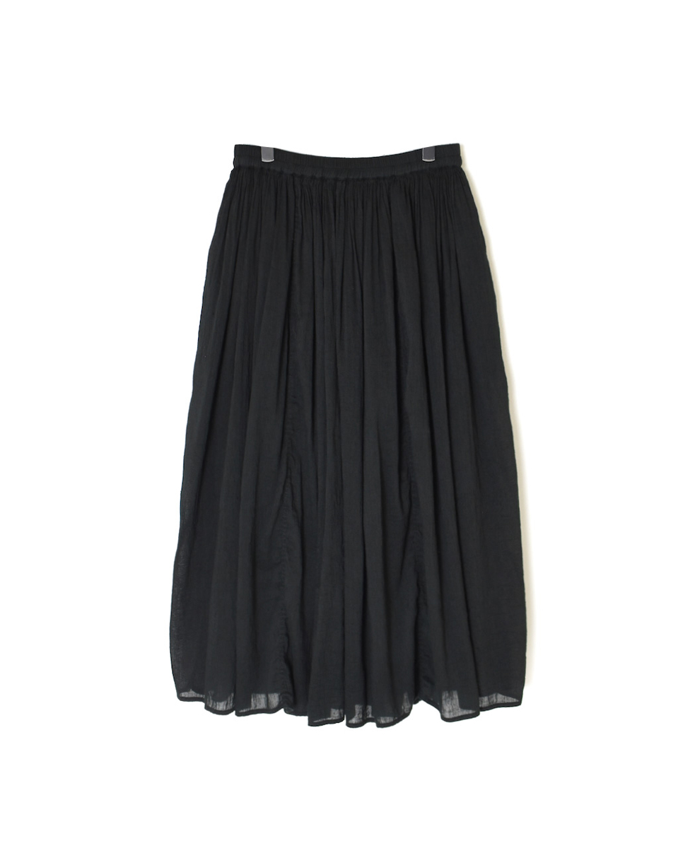 INMDS25015D(スカート) AUTO LOOM COTTON/LINEN PLAIN(OVERDYE) GATHERED SKIRT