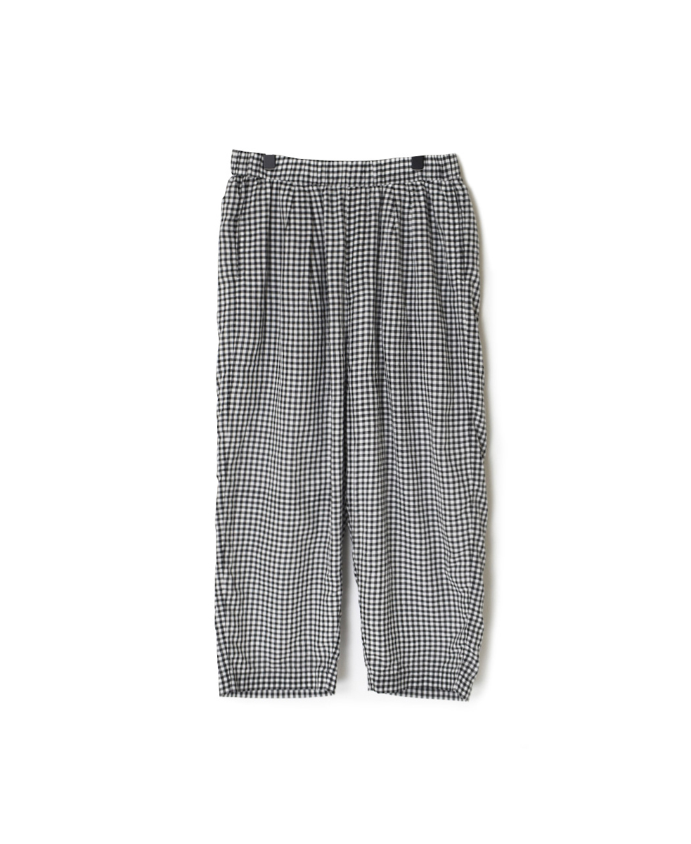 INMDS25025(パンツ) HANDWOVEN COTTON/SILK GINGHAM CHECK 2TUCK TAPERED EASY PANTS