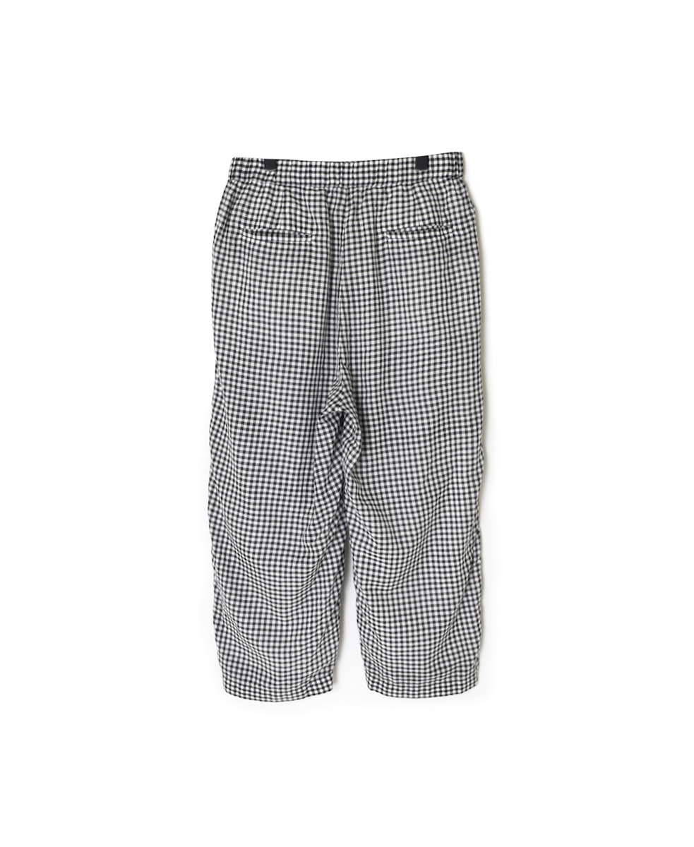 INMDS25025(パンツ) HANDWOVEN COTTON/SILK GINGHAM CHECK 2TUCK TAPERED EASY PANTS