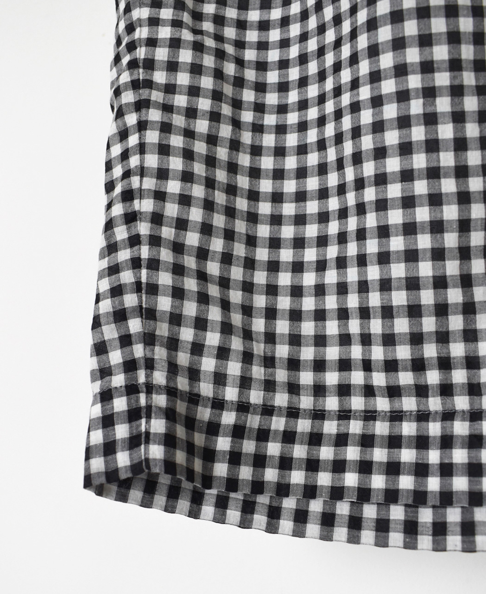 INMDS25025(パンツ) HANDWOVEN COTTON/SILK GINGHAM CHECK 2TUCK TAPERED EASY PANTS