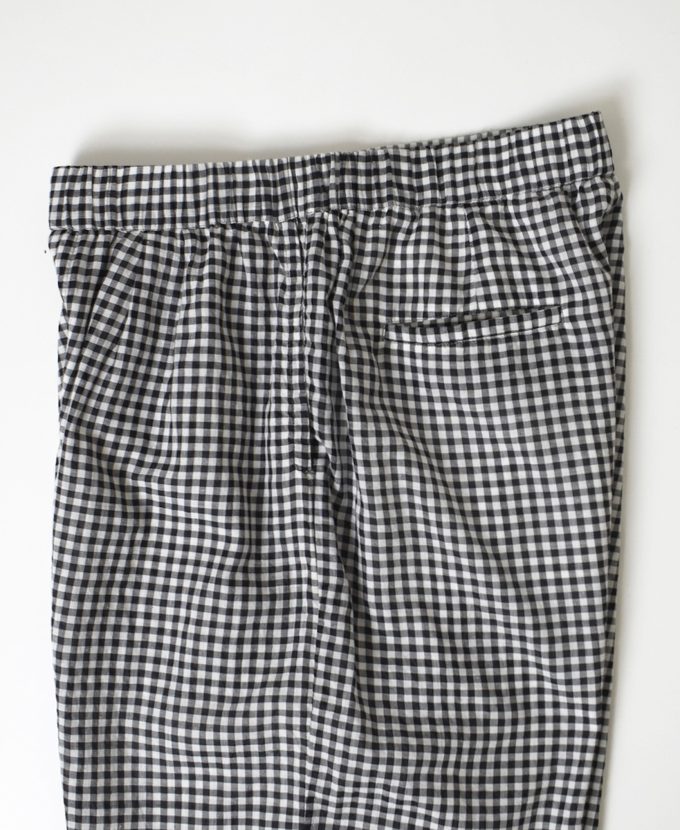 INMDS25025(パンツ) HANDWOVEN COTTON/SILK GINGHAM CHECK 2TUCK TAPERED EASY PANTS