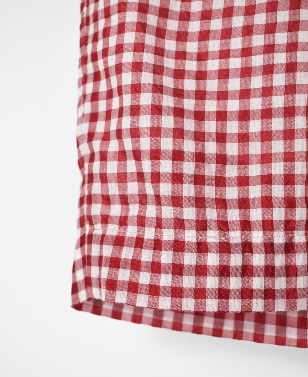 INMDS25025(パンツ) HANDWOVEN COTTON/SILK GINGHAM CHECK 2TUCK TAPERED EASY PANTS