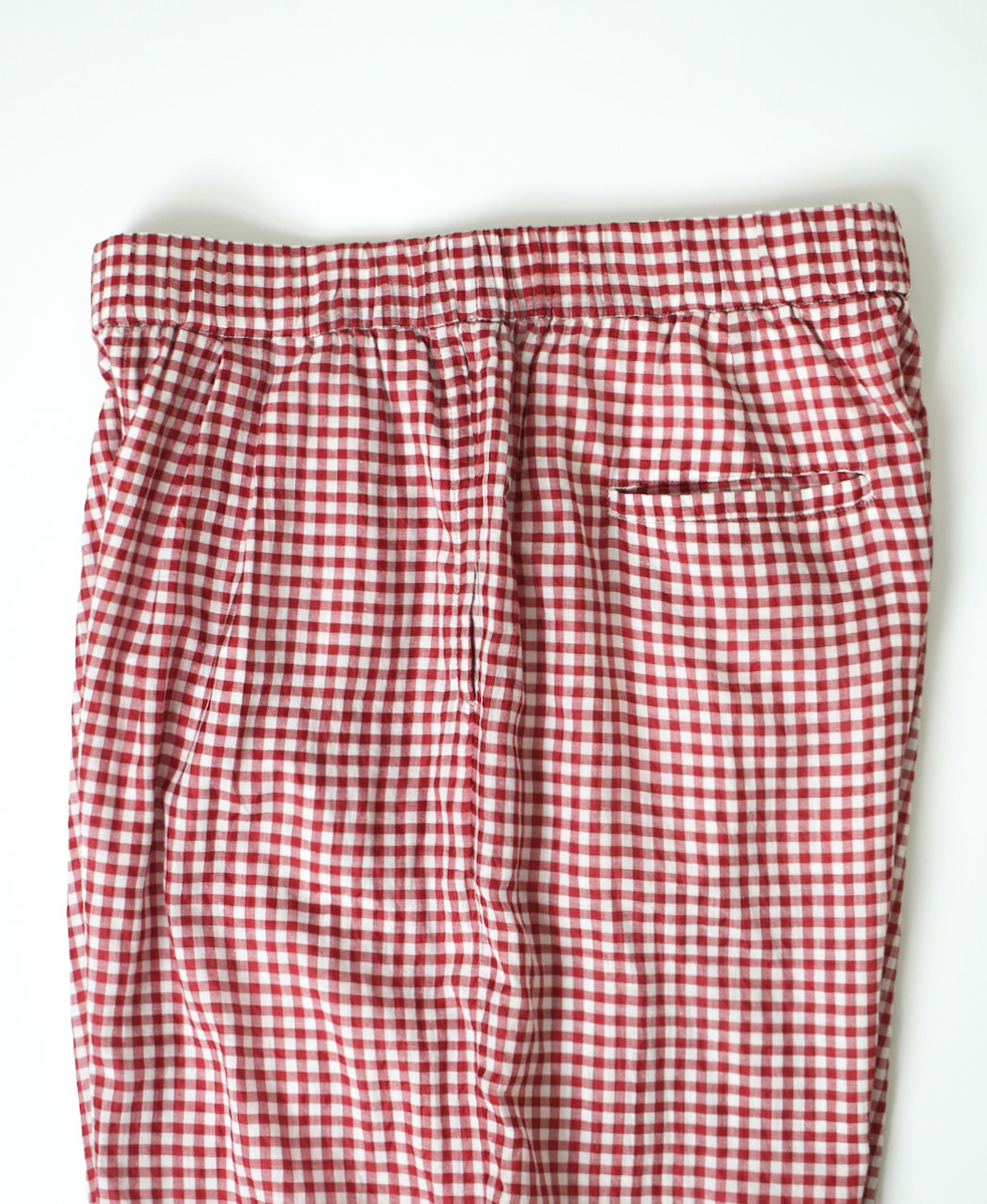 INMDS25025(パンツ) HANDWOVEN COTTON/SILK GINGHAM CHECK 2TUCK TAPERED EASY PANTS