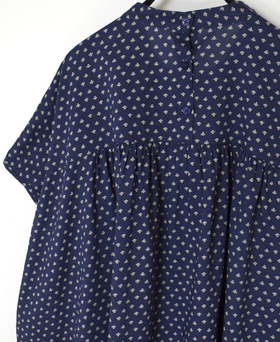 NSL25102(シャツ) 80s COTTON VOILE SMALL FLOWER PRINT BACK OPENING STAND COLLAR SHIRT